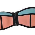 Triangl Size Small zippered Front Bikini Top with purple, turquoise & Or… Photo 0