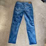 American Eagle Medium Wash Distressed Raw Hem TomGirl Jeans Size 4 Photo 2