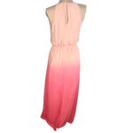 Lauren Conrad Dye Dipped Chiffon Maxi Dress 4 Flowy Beach Boho Vacay Resort Soft Pink Photo 5