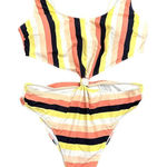 Abercrombie & Fitch  Cut Out Stripped One Piece Swimsuit in Multi, Size XL​​​ Photo 0