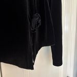 Soft Surroundings VTG Black Velvet Blouse Asymmetrical Hem Rosette Plus Size 1X Photo 2