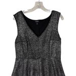 Torrid Foiled Textured Skater Dress Metallic Silver Sparkle V Neck Fit Flare 1x Photo 3