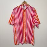 Beach Riot  Alexa Top Size Large / XL Striped Beach Cover Up Shirt Pink Photo 1