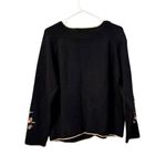 Tiara International Cardigan Sweater Sz L Embroidered Button Floral Sequin 2002 Photo 1