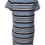 Vilagallo Striped Dress Size 40 Blue White Short Sleeve Cotton Blend US‎ 8 Photo 0