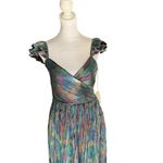 Saylor - NWT Imara Metallic Colorful Ruffle Maxi Gown Dress Sz S Photo 4