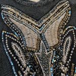 ZARA  | Beaded Black Side Slit Top Small Photo 2