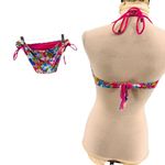 Abercrombie & Fitch Pink Blue Floral Twist Front Tie Halter Top Size Medium Photo 8