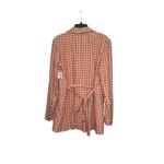 Free People Olivia Gingham Blazer In Pink Size Small Tie Back Relaxed Fit Photo 4