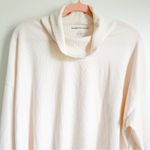 American Eagle Outfitters Cream Ivory Cowl Neck Waffle Knit high low top Large Photo 1