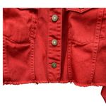 Forever 21 Orange Rust Women's Medium Cropped Raw Hem Denim Fall Jacket Photo 2