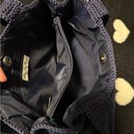 Worthington  Navy Woven Crochet Shoulder Bag Y2K Photo 3