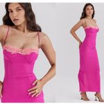 House Of CB  'Aiza' Raspberry Lace Trimmed Maxi‎ Dress NWOT size XS Photo 13