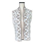 Coach Metallic Knit C Logo Scarf In A Beige Gold And White Wool Scarf Photo 5