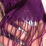 Purple Fringe Long Rectangle Scarf Shawl Wrap New Photo 2