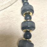 Dark gray gold tone beaded statement necklace Photo 2