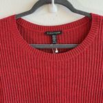 Eileen Fisher Sweater Tart Cherry Red Ribbed Merino Wool Round Neck Knit XL NWT Photo 2