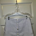 MarleyLilly  Blue/White Striped Button Snap Front Skirt size S Photo 3