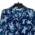Joan Rivers Women’s Size 1X Blue Floral Polyester Button Up Long Sleeve Blouse Photo 5