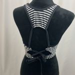 Kona Sol  Black and White Striped Cropped Swim Top woman’s size large (DD) Photo 3