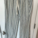 Ann Taylor linen stippled pants beach attire size xs blue and white Photo 0
