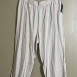 Black Tape Pants Sz 3X Ruffle Elastic Waist Linen Blend High Waisted Wide Leg Photo 0