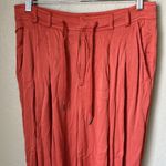 Anthropologie coral satin joggers Photo 4