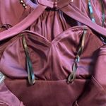 Xtraordinary Jrs Beaded full length halter Dress gown 3 plum prom wedding Photo 4