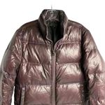 Theory Women's Purple Faux Leather Puffer Jacket Size S Winter Casual Photo 2