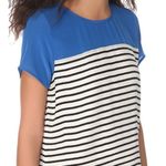 Joie  Momsen Short‎ Sleeve Striped Silk Shift Dress Womens Size XS Photo 2