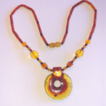 Genuine Amber Beads Boho Pendant Vintage Beaded Boho Necklace Photo 2