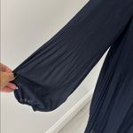 Quince Navy Chiffon Pleated Long Sleeve Mini Dress Size XS Photo 5