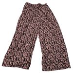 Wide Leg Cropped Pant Light Pink Black Geometric Pattern Size XS Photo 0