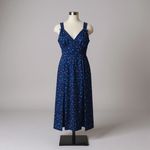 Vintage Miss Elaine Blue Floral Maxi Nightgown Large Satin Slip Dress Cottage Photo 2