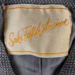 Saks 5th Avenue 1950s Vintage Saks Fifth Avenue Gray Bow Tie Waist Cropped Wool Jacket Size 6 Photo 4