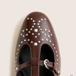 J.Crew  Teagan T-strap wing tip heels in patent leather Milan Brown Photo 1