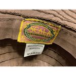 Scala  Large Brim Sun‎ Hat Neutral Brown Packable Textured Logo Tie Photo 6