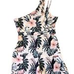 Floral one sleeve beach vibe romper size Large White Photo 0