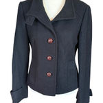 Banana Republic black long sleeve collared button down fully lined wool coat S Photo 0