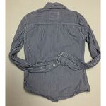 Abercrombie & Fitch abercrombie Girls Long Sleeve Button Shirt Size S Blue White Cotton Striped Photo 4