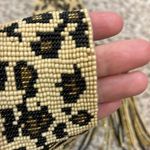 Heavy Fully Beaded Cheetah Printed Belt with Beaded Tassels Black Photo 5
