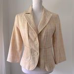 Vintage Y2K DMBM Cream Multicolor Flecked Tweed Single Breasted Blazer Yellow Photo 0