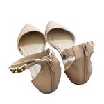 Charlotte Russe , cream, size 7 flats with chain ankle strap Photo 2