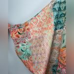 World Market Patchwork‎ Floral Short Sleeve Pastel Open Front Kimono Cardigan Orange Size undefined Photo 1
