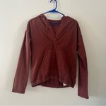 prAna  Farin Pullover Vino Burnt Red Long Sleeve Organic Cotton Hooded Size XS Photo 2