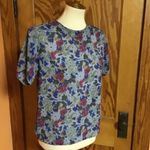 Vintage 80s floral blouse Size M Photo 6
