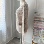 Free People Best Of You Natural Open Knit Long Sleeve Slouchy Boho Sweater XS Photo 4