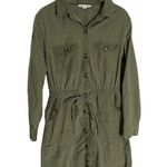 American Eagle  Army Green Button Down Shirt Dress Utility XS Photo 0