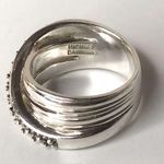 MICHAEL DAWKINS Sterling Silver Crossover Bypass Ring w Granulation Detail Photo 11