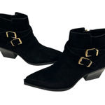 NIB Dolce Vita Ramone Buckle Black Onyx Suede Western Style Ankle Boots Sz 9 Photo 0